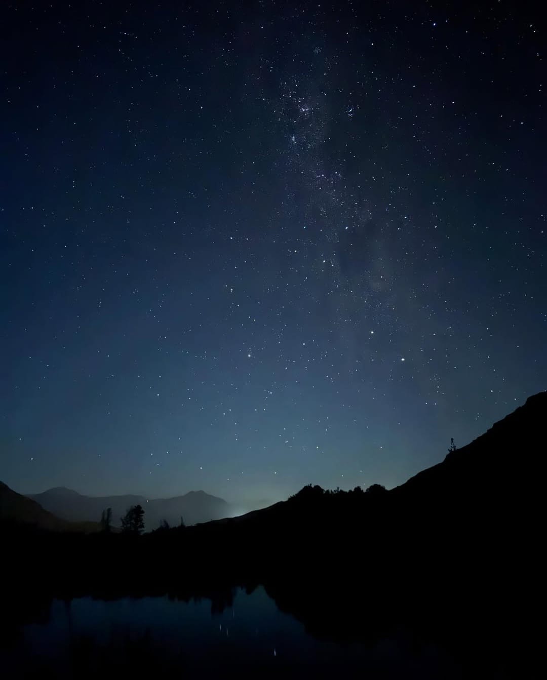 Starry night over the valley