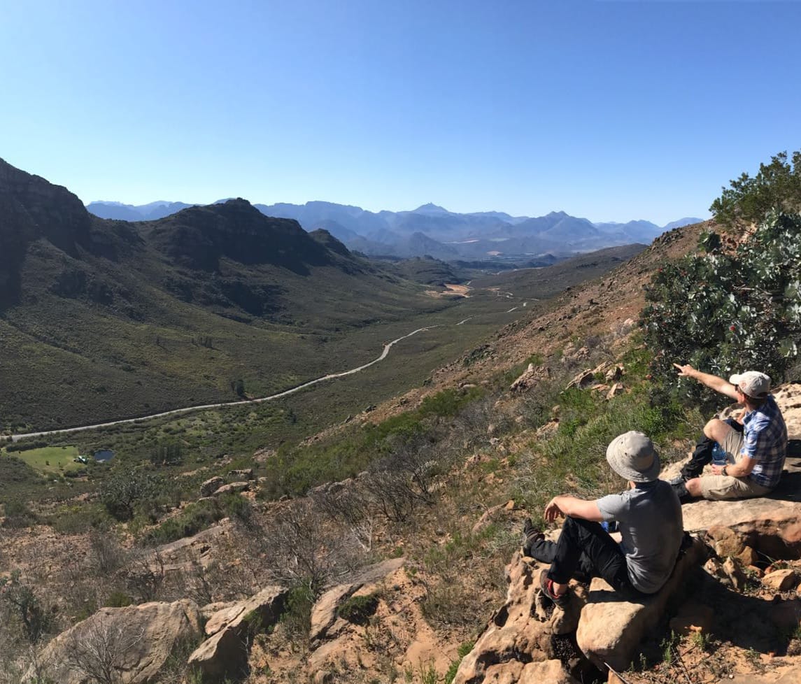 Hikers taking in the valley views